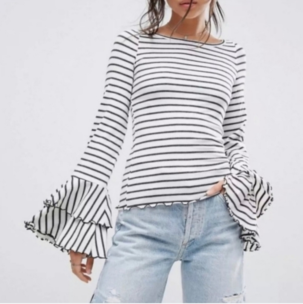We The Free Good Find Ruffle Bell Sleeve Top